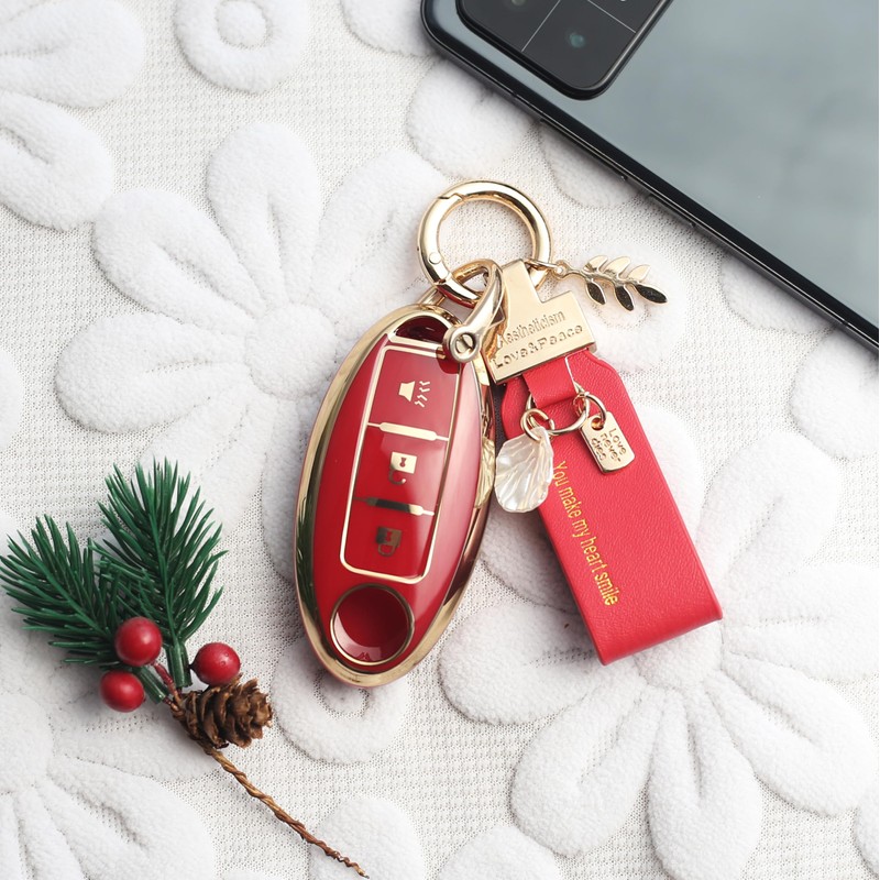 Fit for Nissan Key Fob Cover 3 Button, Smart Key