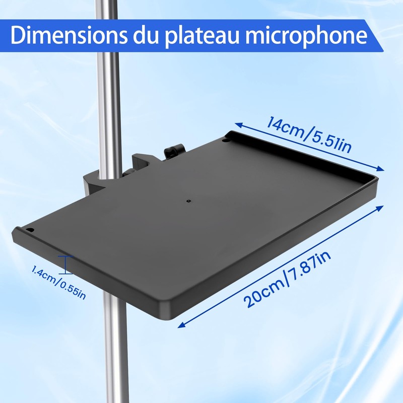 Mic Stand Tray & Clamp On Shelf - Heavy Duty