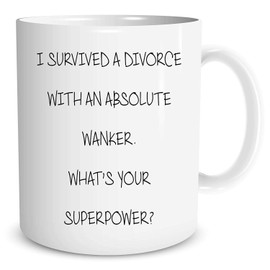 Funny Novelty Mugs Survived A Divorce Gift Present Joke Quote Cup Tea WSDMUG574