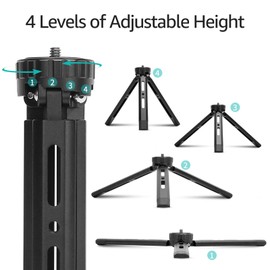Andoer Mini Metal Tripod Aluminum Alloy Desktop Stand Tripod with 1/4 inch Screw for DSLR ILDC Camera Camcorder Projector