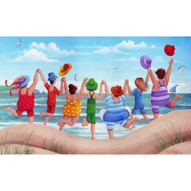 Pintoo Jigsaw Puzzles 1000 Piece for Adults - Peter Adderley - Beach Party Rainbow Scene Beautiful Plastic Puzzle for Home Decor Zero Dust Easy Storage [H3273]