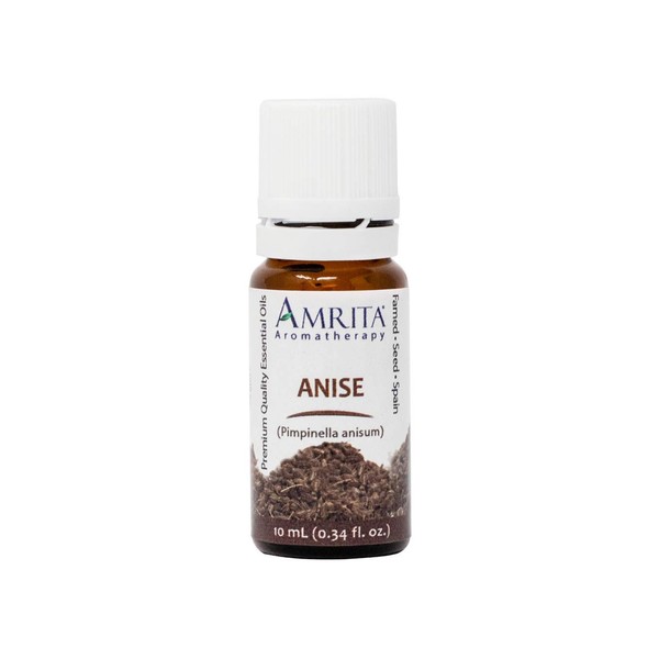 Amrita Aromatherapy: Anise Essential Oil; 100% Pure and Undiluted Pimpinella anisum; Premium Quality Aromatherapy Oil; Tested and Verified, Size: 10mL (0.34 Fl. Oz.)