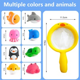 Guopai Bath Toy Baby from 1 2 3 4 Years - Bath Toy & Water Toy Children - 9 Pieces Mildew Free & Pore-free - Safe Baby Bath Toy for Pool, Bathtub, Beach
