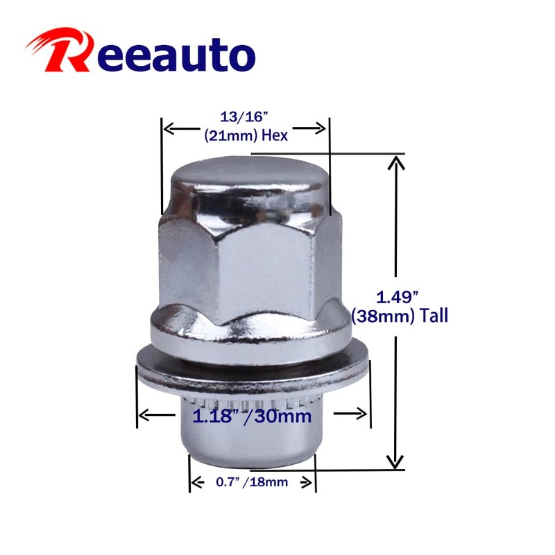 M12x1.5 Lug Nuts with Mag Flat Seat 24 pcs 13/16"