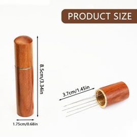 One Piece Durable Coffee Distributor Needle Stainless Steel Needle Type Distributor Comfortable Grip Wood Handle Needle Distributor for Coffee Bar