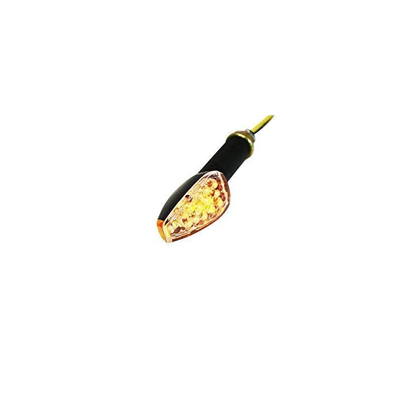 Motorbike LED Indicators - Black - Long Stem