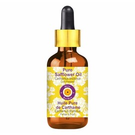 dève herbes Pure Safflower Oil (Carthamus tinctorius) with Glass Dropper Cold Pressed 120ml (4 oz)