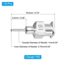 PATIKIL Bent Blunt Tip Dispensing Needle 19G, 10 Pcs 0.26 Inch Stainless Steel Liquid Dispenser Bent Flow Needles with Lure Lock for Refilling Liquid Inks Adhesives Glue