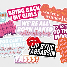 Drag Race Laptop Sticker Pack 1 - Drag Race Gifts - Drag Queen Stickers for Phones and Water Bottles