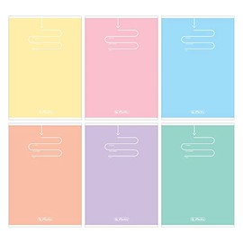 A5 Notebook, 32 Checkered Cards, Pastel Color Blocking