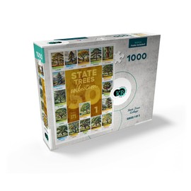 MyPuzzle State Trees Series: 50 State Trees Collage, Part 1 of 3 - Premium 1000 Piece Jigsaw Puzzle for Adults