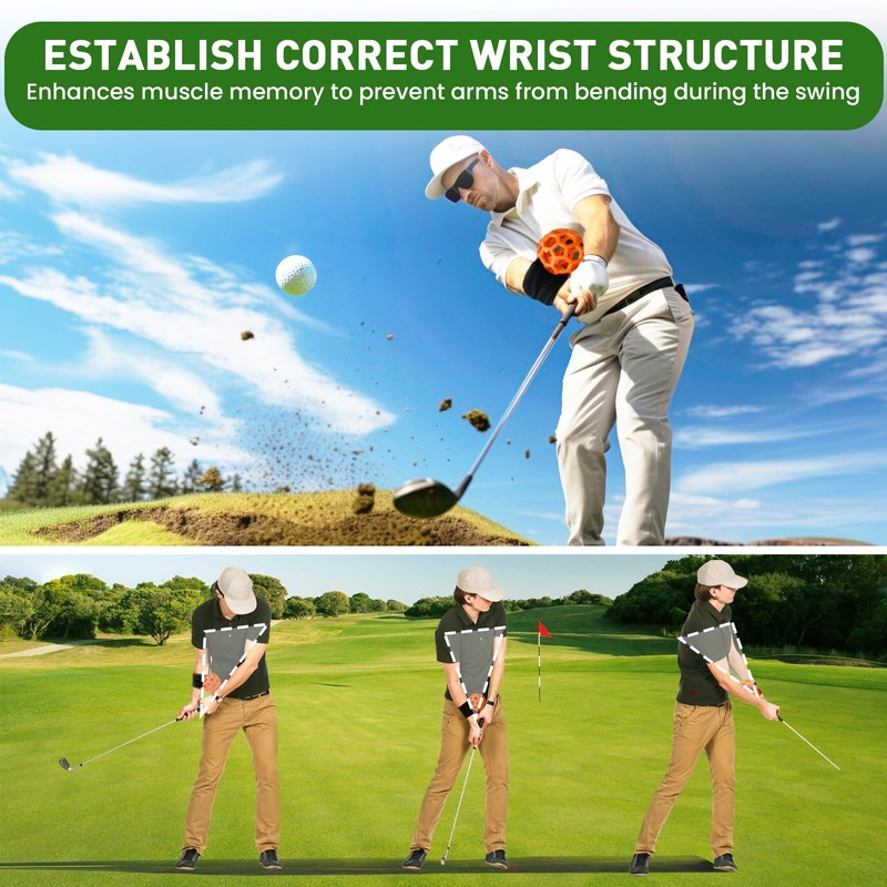 FINGER TEN Golf Swing Trainer Impact Smart Ball with Adjustable