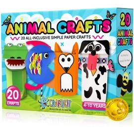 Craftikit® 20 Award-Winning Animal Toddler Arts and Crafts for Kids Ages 3-10 Years, All-Inclusive Animal Craft Kits, Fun Toddler Craft Box for Girls, Boys in Preschool