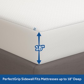 Sealy Clean Protection Fitted Mattress Protector- Queen Size Comfort Knit Top Waterproof Machine Washable