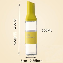 LIBFITH Ölflasche 500 ml Olivenöl Flasche Automatisches Öffnen für BBQ, Grillen, Kochen (gelb)