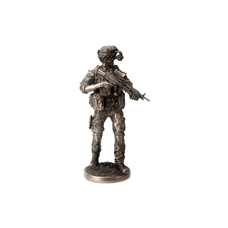 YTC Metal Tone Night Mission Fighting Soldier with Gun Statue
