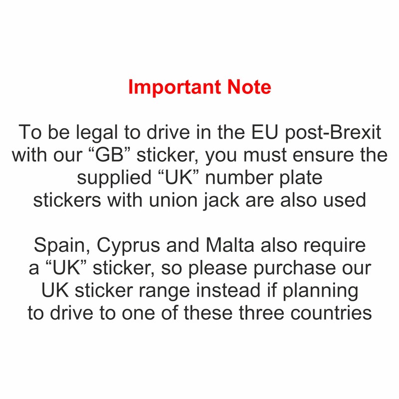 INKati GB Car Stickers 8-Pack in Various Sizes - Includes