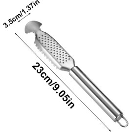 Walquicks Escamador de Pescado, Raspador de Pescado de Acero Inoxidable con Diseño de Rallador de Jengibre, Herramienta de Limpieza de Pescado, Elimina Fácilmente Las Escamas de Pescado (2)