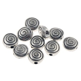Pack of 50 Spiral Metal Beads Spacers 6 mm and 8 mm Silver Metal Beads Jewellery Part for Jewellery Making Accessories DIY Jewellery Crafts (Antique Silver 6 mm)