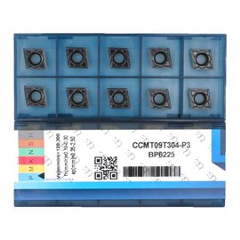 CDBP CCMT09T304-MD CCMT32.51 Inserto de Carburo CNC Torno para Semiacabado en Corte Acero, 10 uds