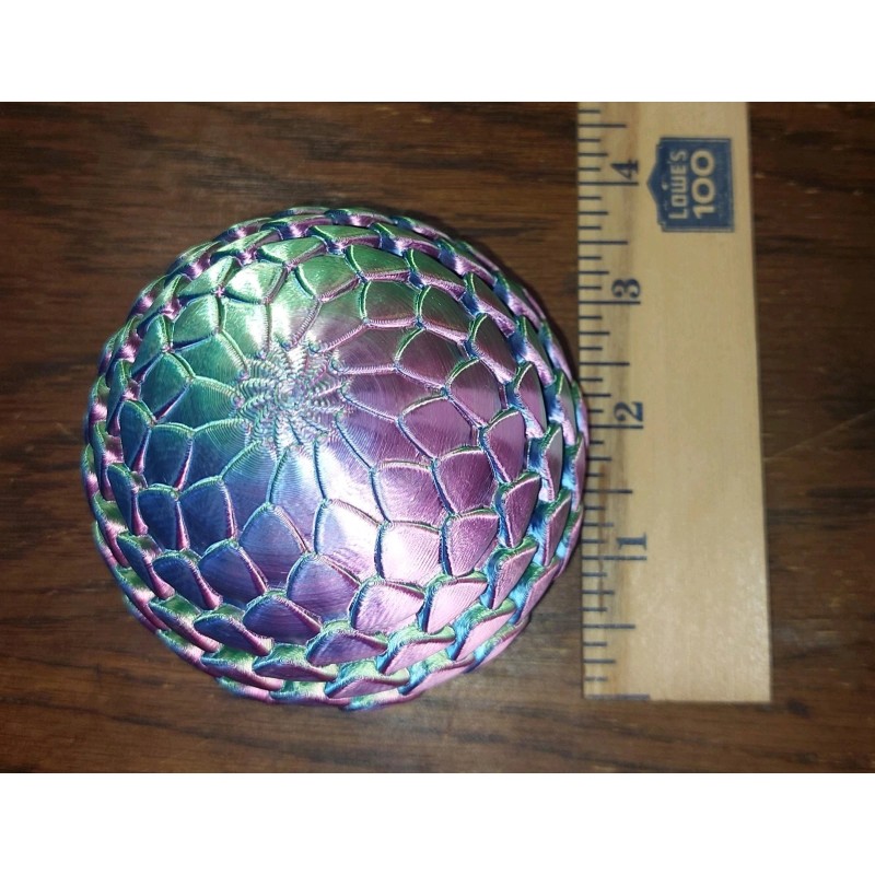3D Printed Dragon Eggs with Dragon Inside, Articulated Crystal Dragon