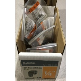 B&K (BOX OF 10) B&K Southland 1/4 in. MIP x 1/4 in. Dia. FIP Black Malleable Iron 90