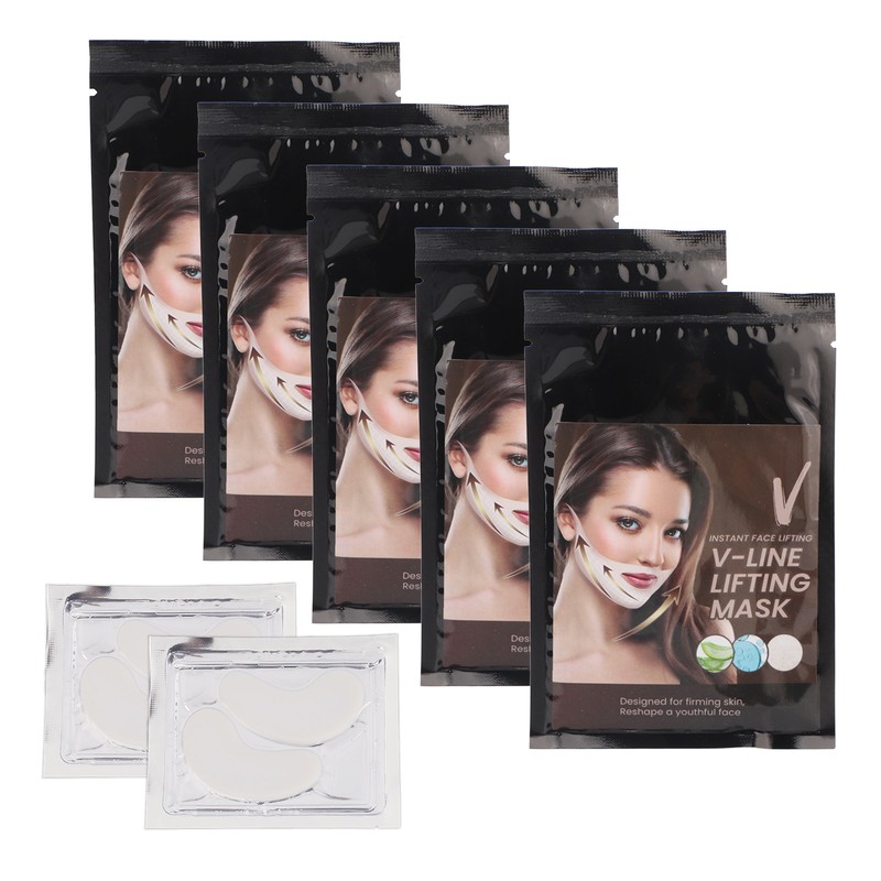 5pcs V Line Lifting Mask 2 Pairs Eye Mask Firm