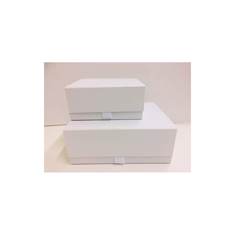 Aromabar Luxury White Magnetic Gift Box with Ribbon Tab Small