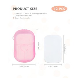 12 Paquetes (240 Hojas) de Hojas de Jabón de Papel para Lavarse Las Manos, Hojas de Jabón Espumoso Perfumadas Desechables Portátiles para Viajes Al Ai