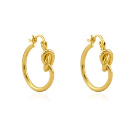 NIXMAX Chunky Gold Hoop Earrings for Women 14K Gold Plated Triple Link Hoops Simple Dainty Circle Loop Everyday Wear Hypoallergenic Lightweight Jewelry Trendy Cute Gifts