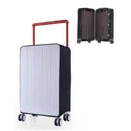 PUMHUBO No Disassembly Wide Handle Luggage Cover - 20 Inch Right Handle Side Suitcase Cover for Luggage, Clear PVC Suitcase Protector, Black Travel Bag Cover