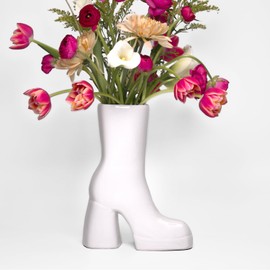 Reimagine Discovery Boot Vases, Maximalist Decor Ceramic Flower Vase, Modern Home Decor for Office, Bedroom & Living Room, Aesthetic Room Decor for Desk, Shelf, Table, Bar & Vanity
