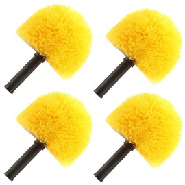 4 Pack Screw on Webster Cobweb Duster Head for Pole,Spider Web Remover Brush, Cobweb Duster Head Attachment,Fits Standard 3/4 inch Threaded Poles (4, Yellow)