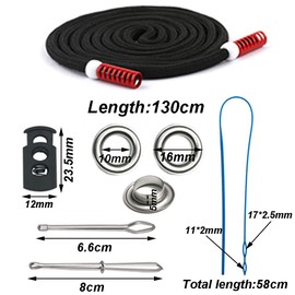 Zasvec Drawstring for Hoodie, Pack of 12, Cord Waistband Cord for Jogging Bottoms, Drawstring Kit, Replacement Drawstring with Drawstring, Threader Double Hole Cord Stopper, Eyelets Discs for