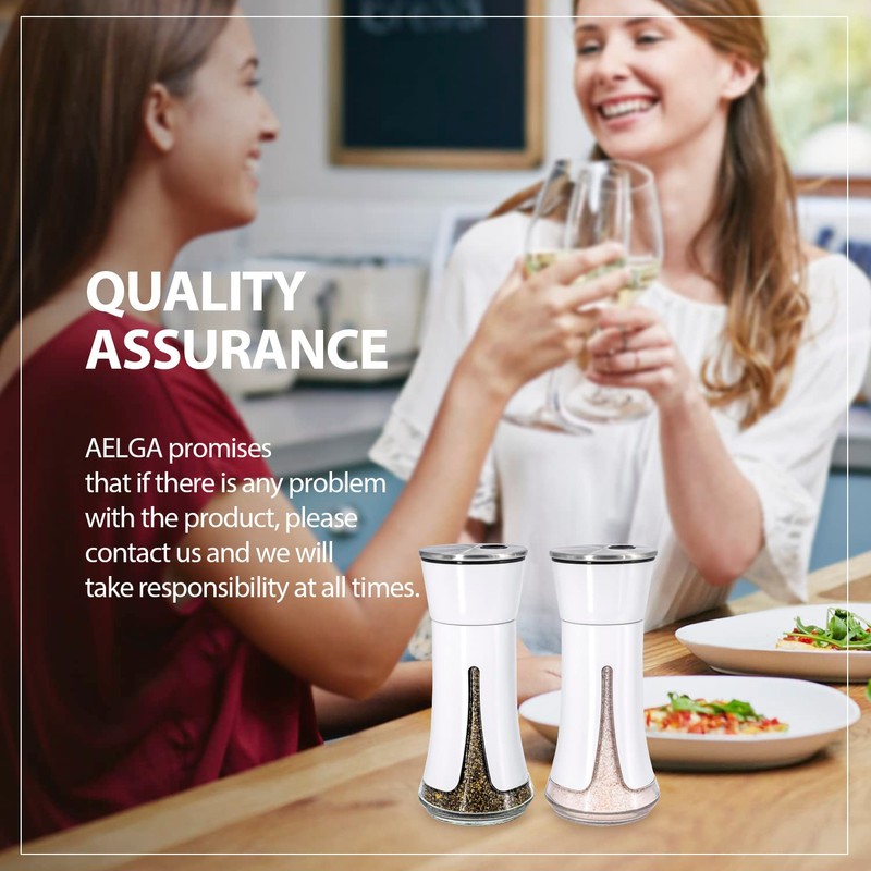 White Salt and Pepper Shakers by Aelga, White Kitchen Accessories,