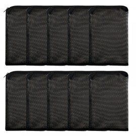 MiOYOOW Pack of 10 Aquarium Media Mesh Filter Bag Fish Tank Mesh Bags with Zip Filter Media Bag for Aquarium Swimming Pool Pond (Coarse / Fine Mesh)