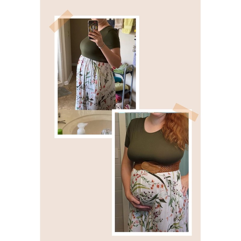 WOOXIO WOOXIO Women's Short Sleeve Maternity Dress Patchwork Pregnancy Clothes