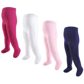 Touched by Nature - Mallas de algodón orgánico para bebés y niñas pequeñas, rosado, crema, (Cream Pink), 18-24 Meses