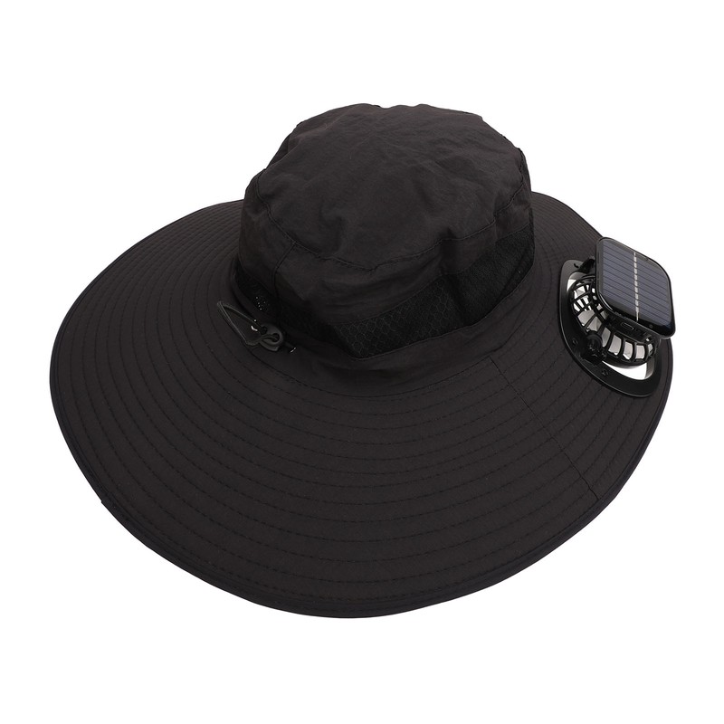 Solar Fan Hat Large Brim Quick Dry Breathable 3 Speeds