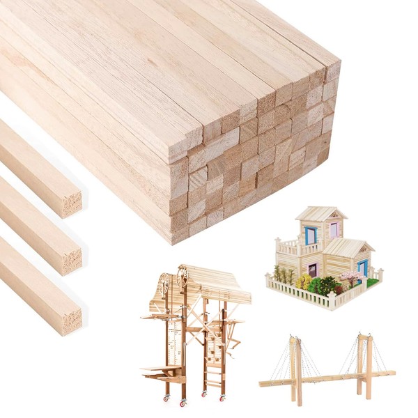 100 Pcs Wooden Sticks for DIY Crafts, Balsa Wood Bamboo