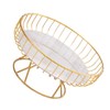 Fruit Tray Hollow Design High Foot Iron Marblel Decorative Practical