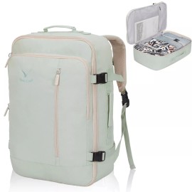 Hynes Eagle Carry on Backpack 38L Large Travel Backpack Women Flight Approved - Light Green