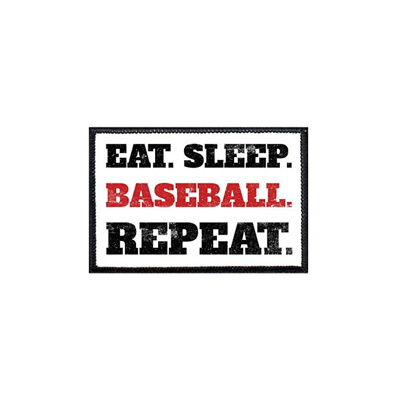 Eat. Sleep. Baseball. Repeat. Morale Patch | Hook and Loop