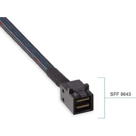 10Gtek 12G Internal Mini SAS SFF-8643 to U.2 SFF-8639 NVMe SSD Cable with 15 Pin Male SATA Power Connector, PCIe 4.0, 85 Ohm, 1m