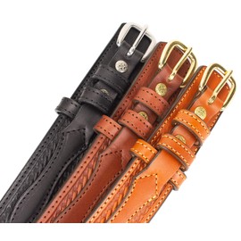 Yoder Leather Company Men's English Bridle Basketweave Ranger Belt (Size 40", Chestnut)