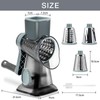 Cheese Grater Rotary vegeteble Slicer Chopper,Versatile Cheese Shredder,Blades for Shredding,