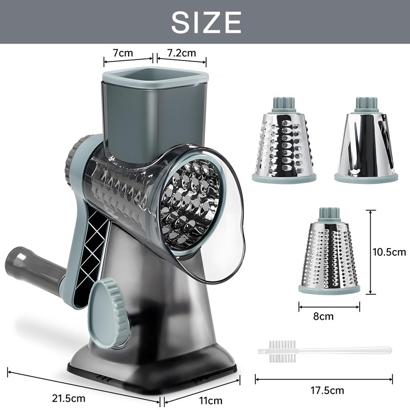 Cheese Grater Rotary vegeteble Slicer Chopper,Versatile Cheese Shredder,Blades for Shredding,