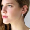 Teardrop Austrian Crystal Leverback Drop Earrings for Women 14K Rose