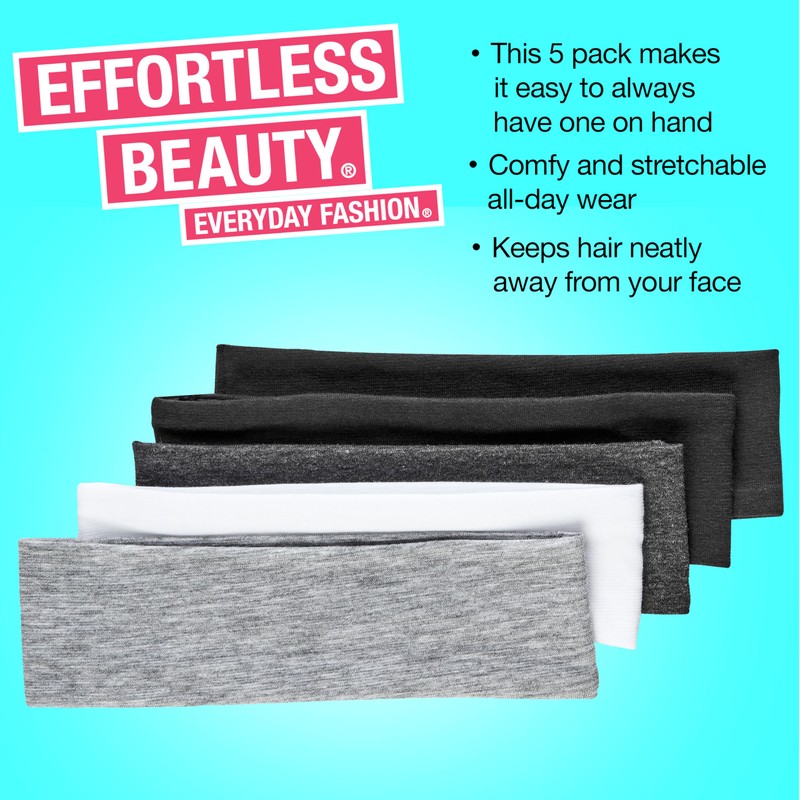 Scunci by Conair Soft Stretchable Headbands- accessories for women -