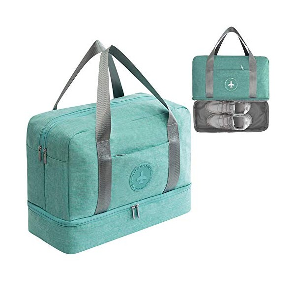 Kaxich Waterproof Gym Bag Duffle Bag Travel Overnight Bag Dry Wet Separation Weekender Handbag Sports Fitness Swim Tote Bag for Men Women (Green)
